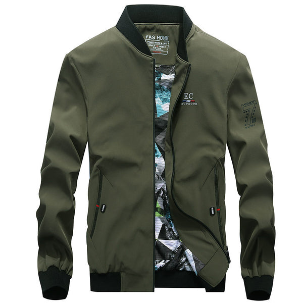 Men's lightweight softshell bomber with patterned mesh lining and wind-resistant exterior material Mune Fashion