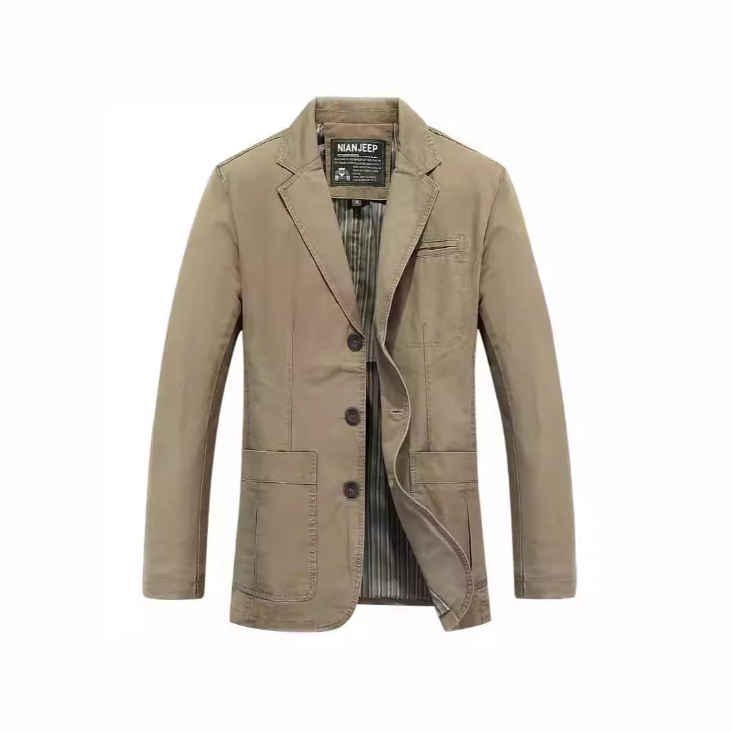 Men's jacket in casual style with three-button front and patch pockets Mune Fashion