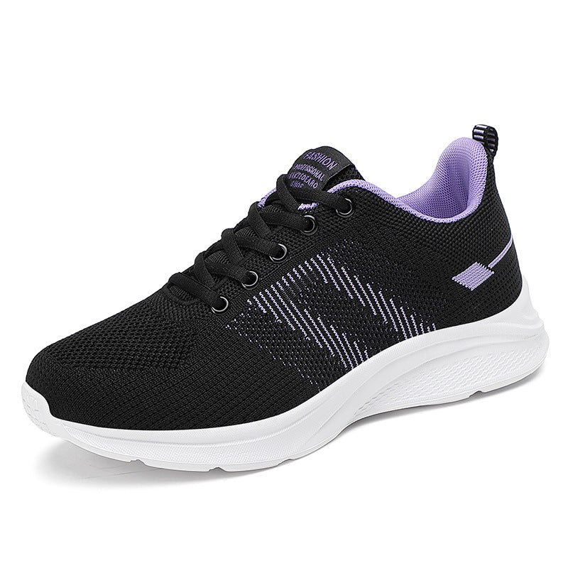 Women's lightweight knitted fitness sneakers with seamless upper material, adaptive EVA cushioning, and ergonomic heel padding Mune Fashion