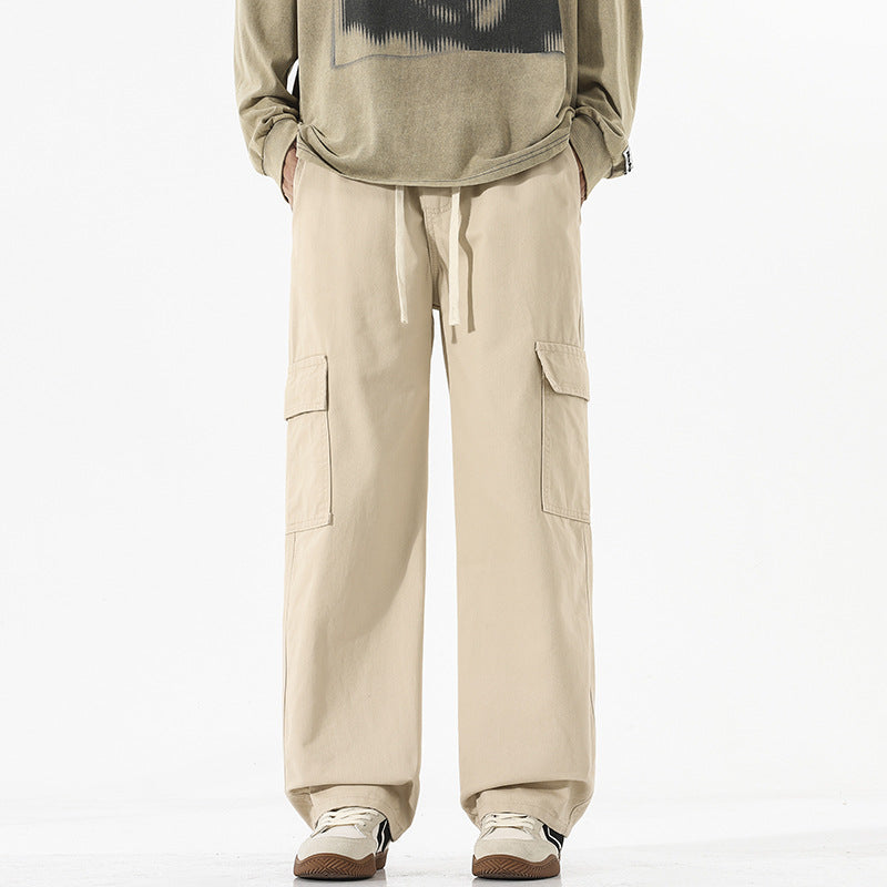 Men's Super Wide Utility Cargo Pants in Low Rise Baggy Cut with Drawstring Mune Fashion