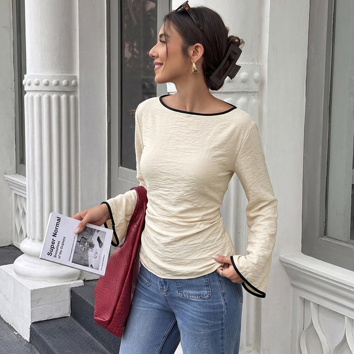 Women Elegant Long Sleeve Shirt with Ruffle Details Mune Fashion