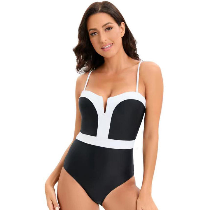 Women's Sporty High-Cut Jumpsuit with V-Neck Mune Fashion