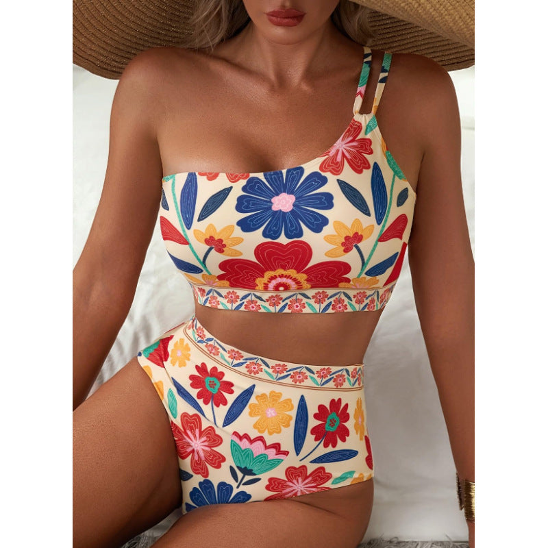Women's Crop Top Bikini Set with Floral Design Mune Fashion