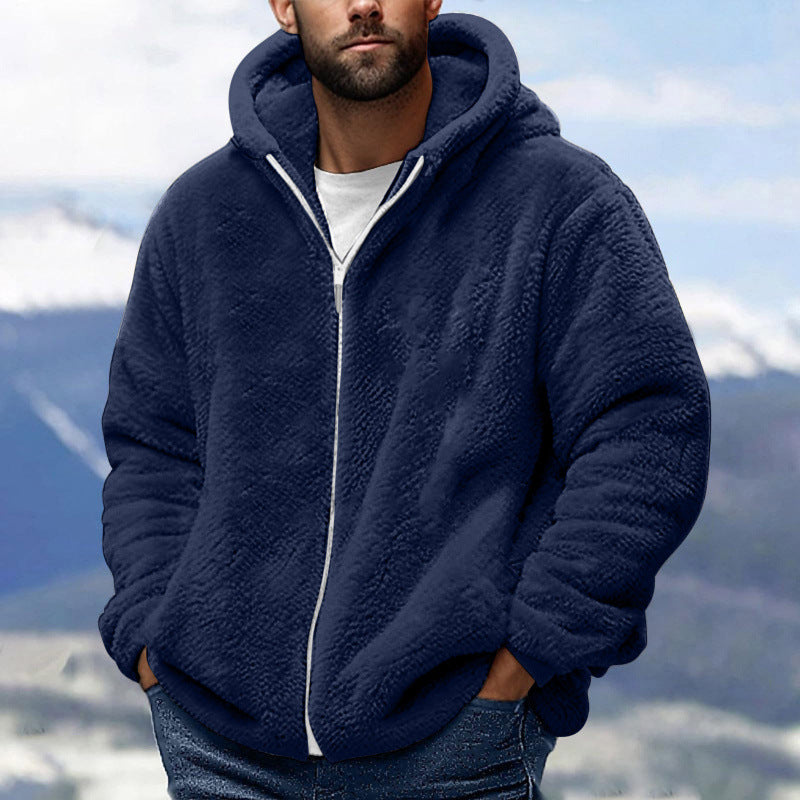 Men's Cozy Teddy Fleece Zip-Up Hoodie with Oversized Fit Mune Fashion