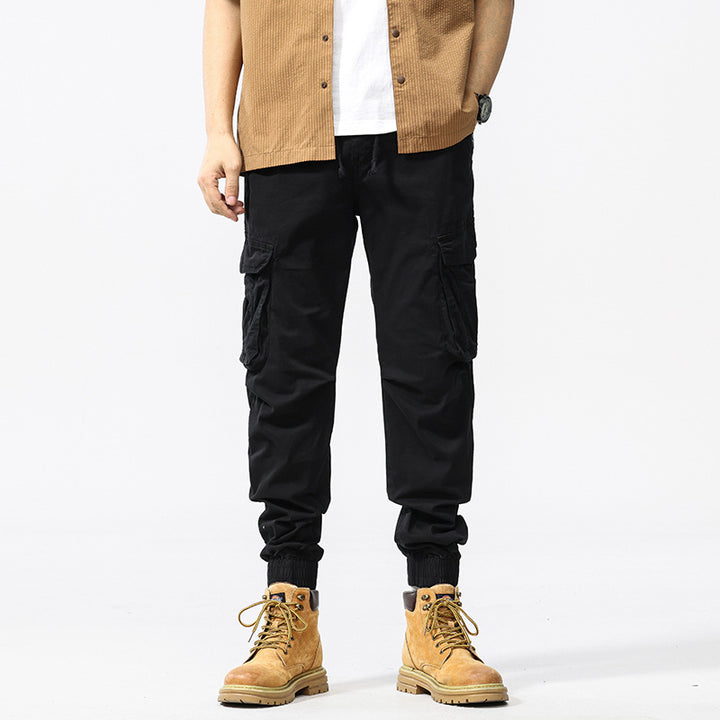 Herren Baumwoll‑Canvas Cargo‑Jogger mit elastischem Bund, Multifachtaschen und gerippten Knöchelabschlüssen Mune Fashion