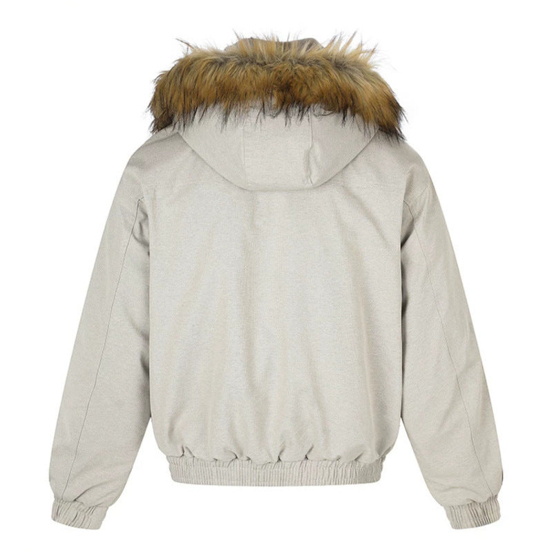 Women's padded winter jacket with removable faux fur hood, high inner collar, and elastic hem Mune Fashion