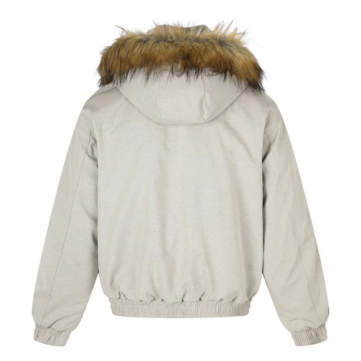 Women's padded winter jacket with removable faux fur hood, high inner collar, and elastic hem Mune Fashion