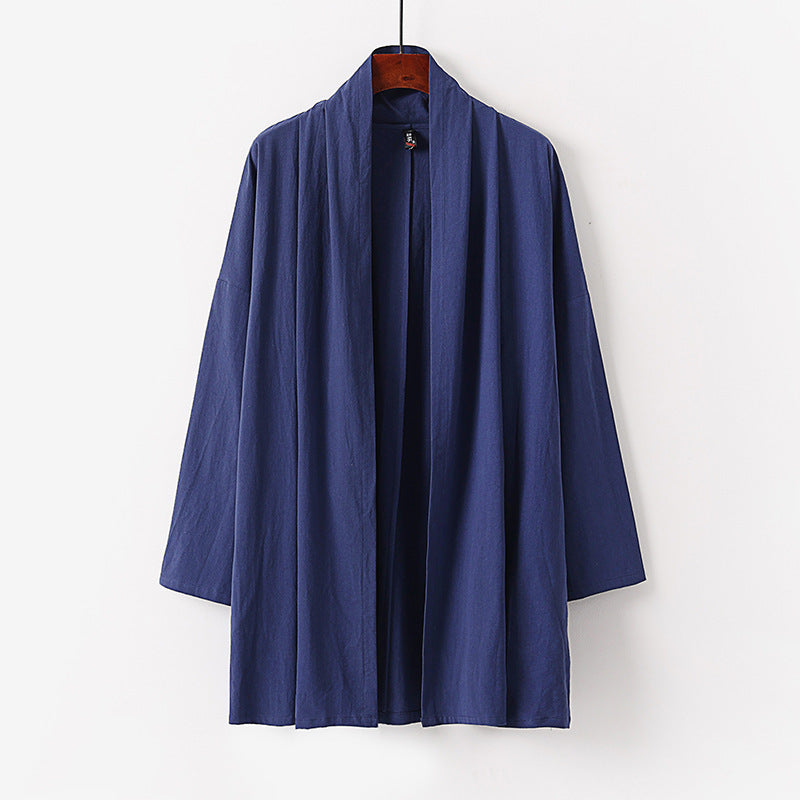 Unisex Open Kimono Cardigan made of lightweight cotton-linen blend Mune Fashion