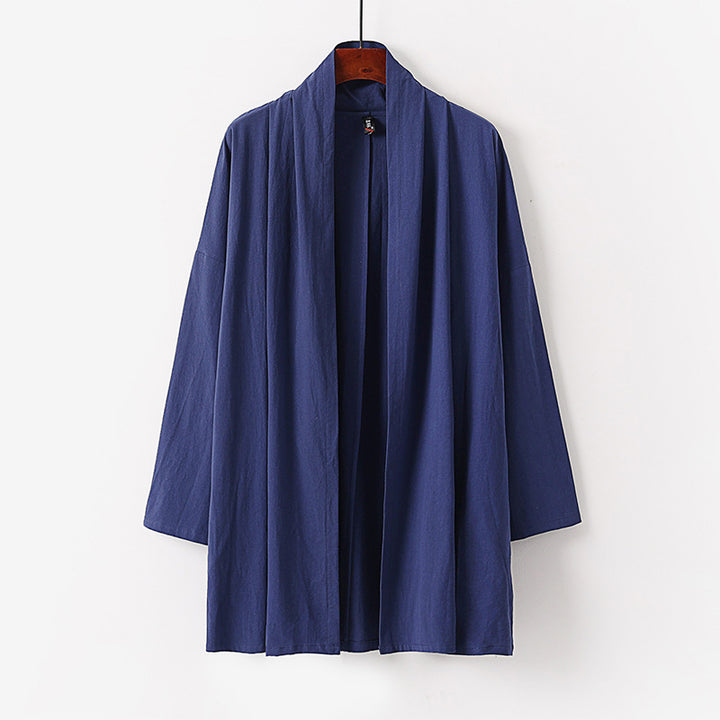 Unisex Open Kimono Cardigan made of lightweight cotton-linen blend Mune Fashion