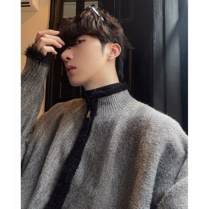 Men's Fashionable Cardigan with beard-themed accents Mune Fashion
