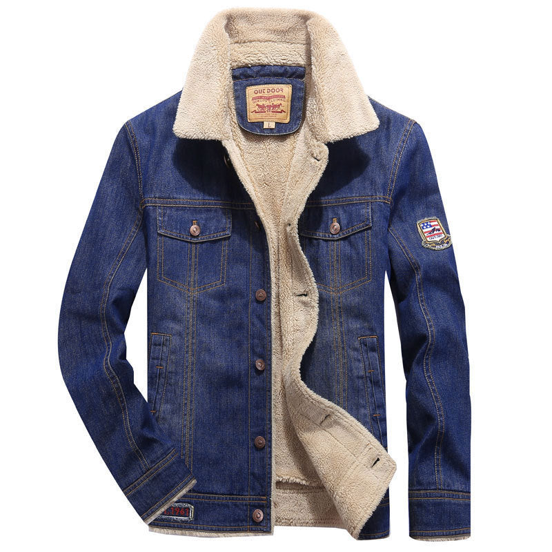 Men's Denim Jacket with Soft Fleece Lining Mune Fashion