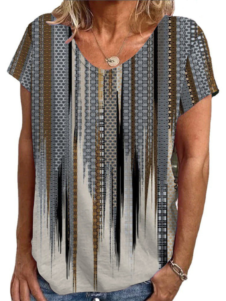 Ladies Loose Blouse with Colorful Paisley Pattern Mune Fashion