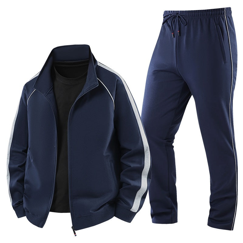 Men's Lightweight Casual Training Suit Set with Zip Jacket, Elastic Waistband & Zip Pockets Mune Fashion