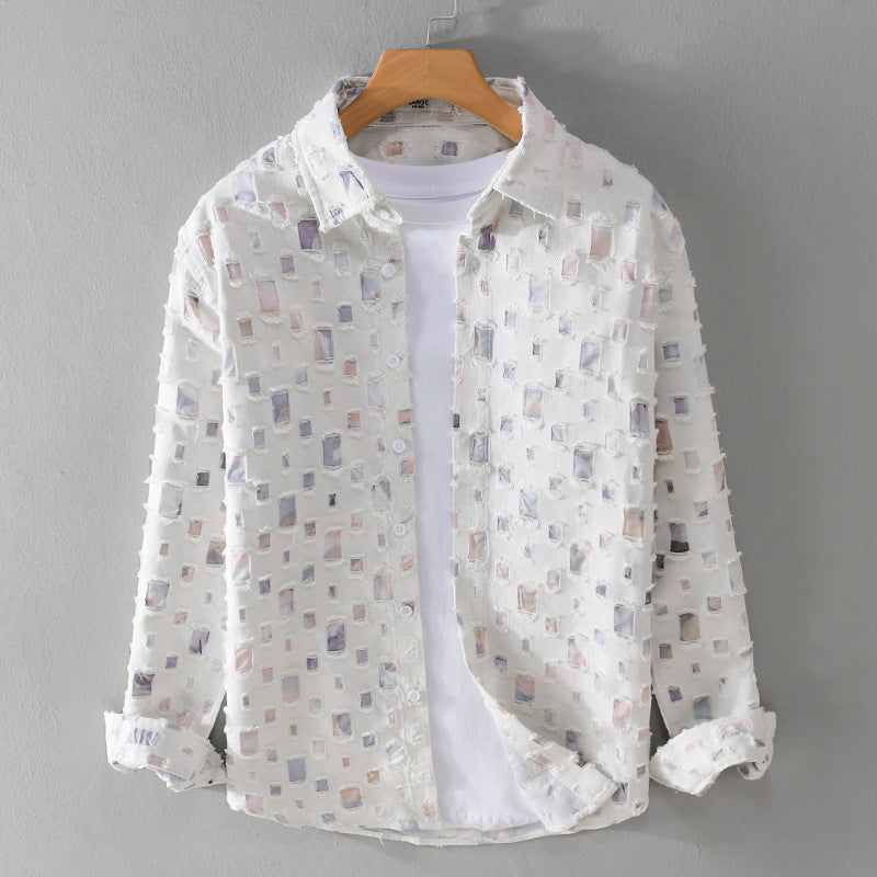Unisex Lightweight Structured Shirt with Square Cut-Outs and Oversized Fit Mune Fashion