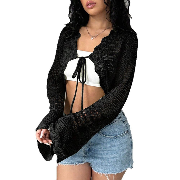 Women's crochet jacket with wide arm sleeves