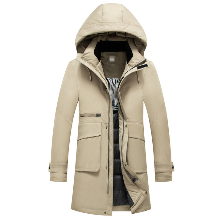 Men's Water-Repellent Thermal Parka with Hood and Multiple Pockets Mune Fashion