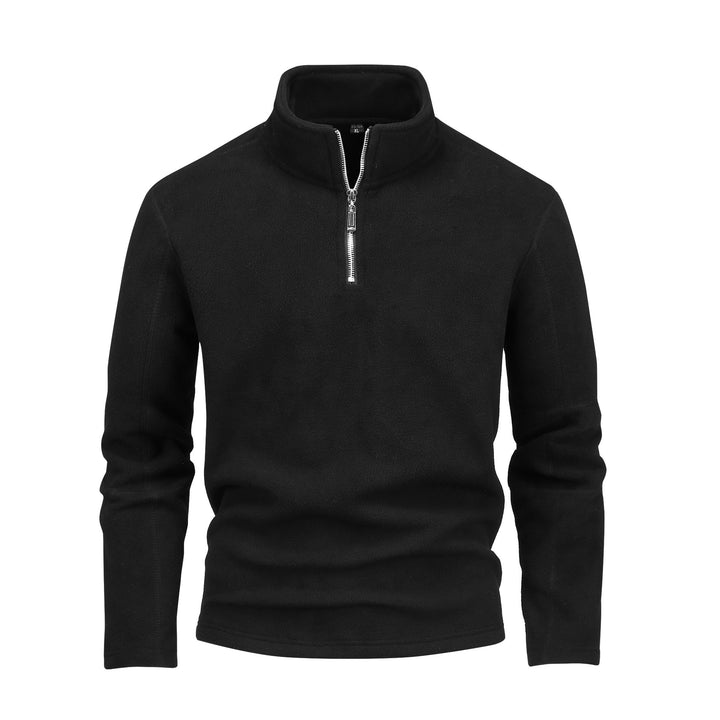 Men's Nano Fleece Half-Zip Pullover with Stand-Up Collar and Fluffy Microfleece Quality Mune Fashion