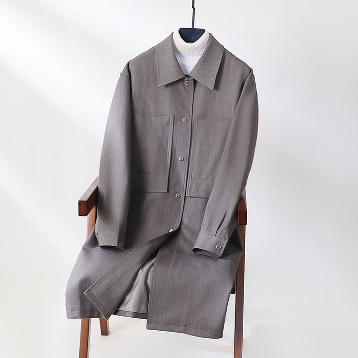Men's Lightweight Coat in Overshirt Style with Patch Pockets Mune Fashion