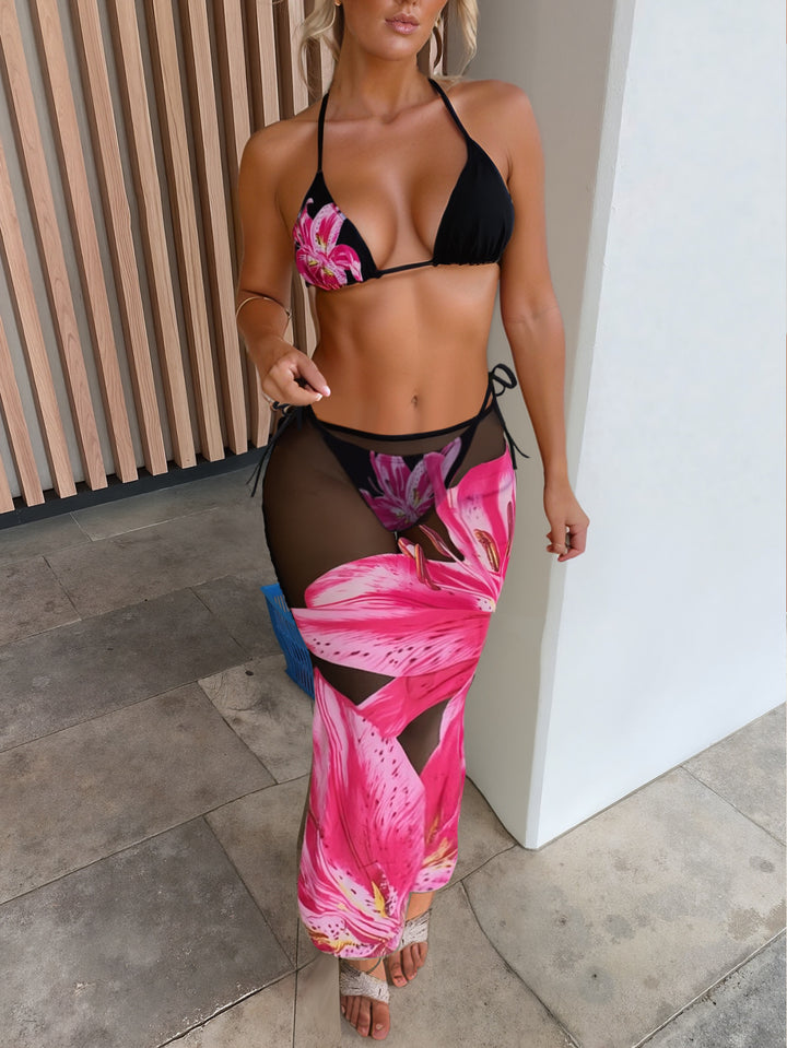 Women's triangle bikini with floral and animal pattern Mune Fashion