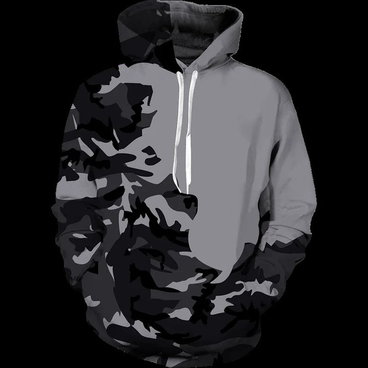Women Casual Hoodie with Camouflage Design Mune Fashion