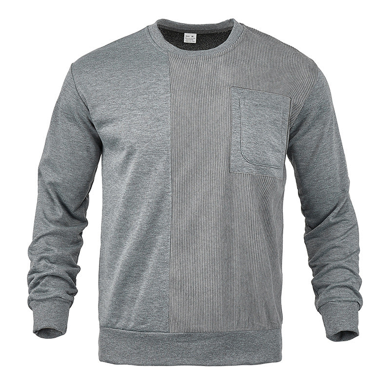 Men's Structured Sweatshirt with Ribbed Panel and Chest Pocket Mune Fashion