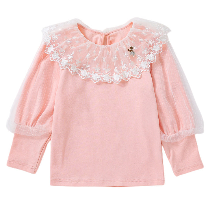 Girl's blouse with voluminous tulle collar Mune Fashion