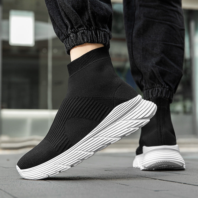 Women nan seamless knit casual sneaker with sock collar and shock-absorbing profile sole Mune Fashion
