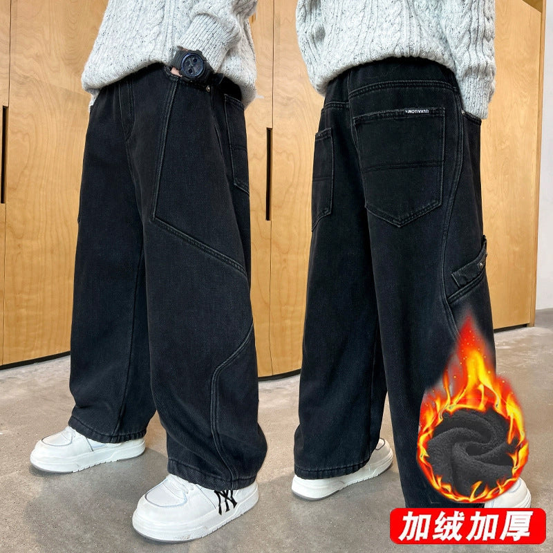 Ladies wide Utility Jeans with trendy pockets Mune Fashion