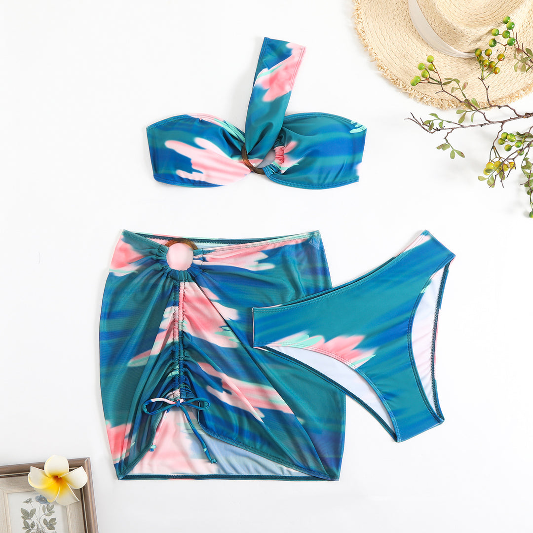 Women's Cropped Bikini Set with Playful Ruffle Design and Elegant Tie Strap System Mune Fashion