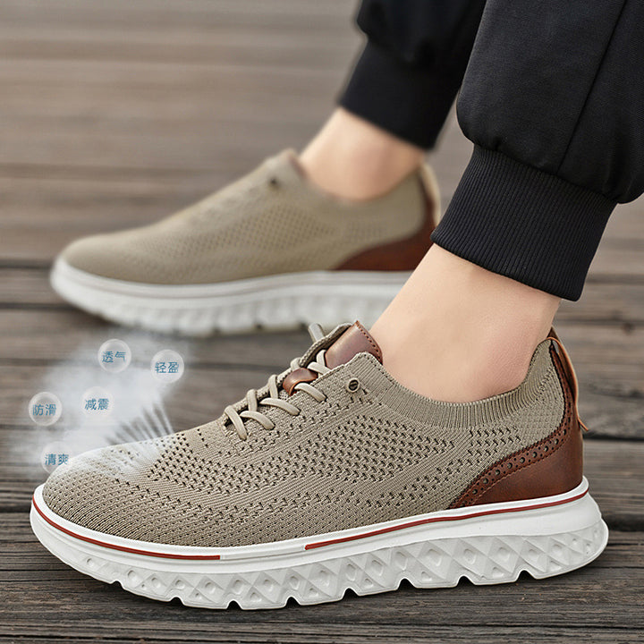 Men's breathable knitted sports shoes with shock-absorbing honeycomb sole Mune Fashion