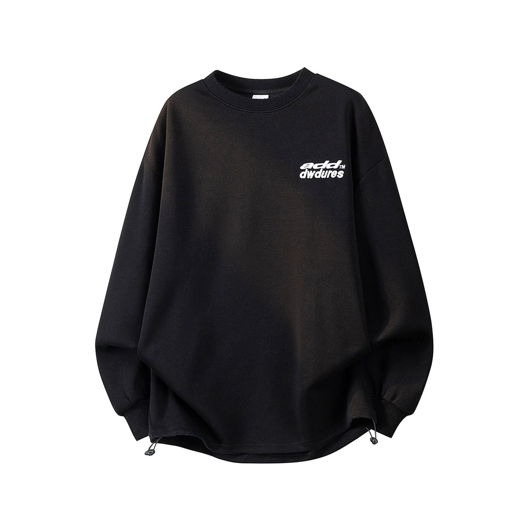 Women's Oversized Sweatshirt with Embroidered Logo, Rounded Hem & Dropped Shoulder Mune Fashion