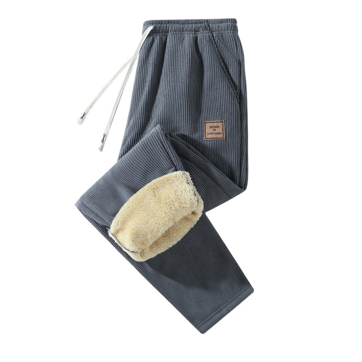 Women's Padded Corduroy Jogging Pants with Teddy Lining, Drawstring Waist & Side Pockets Mune Fashion
