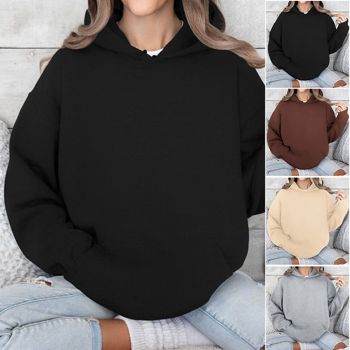 Women's Oversized Hoodie in Cozy Style with Kangaroo Pocket and Rounded Hem Mune Fashion