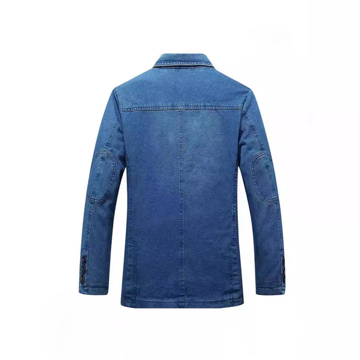 Men's denim blazer in a loose fit with lapel collar and patch pockets Mune Fashion