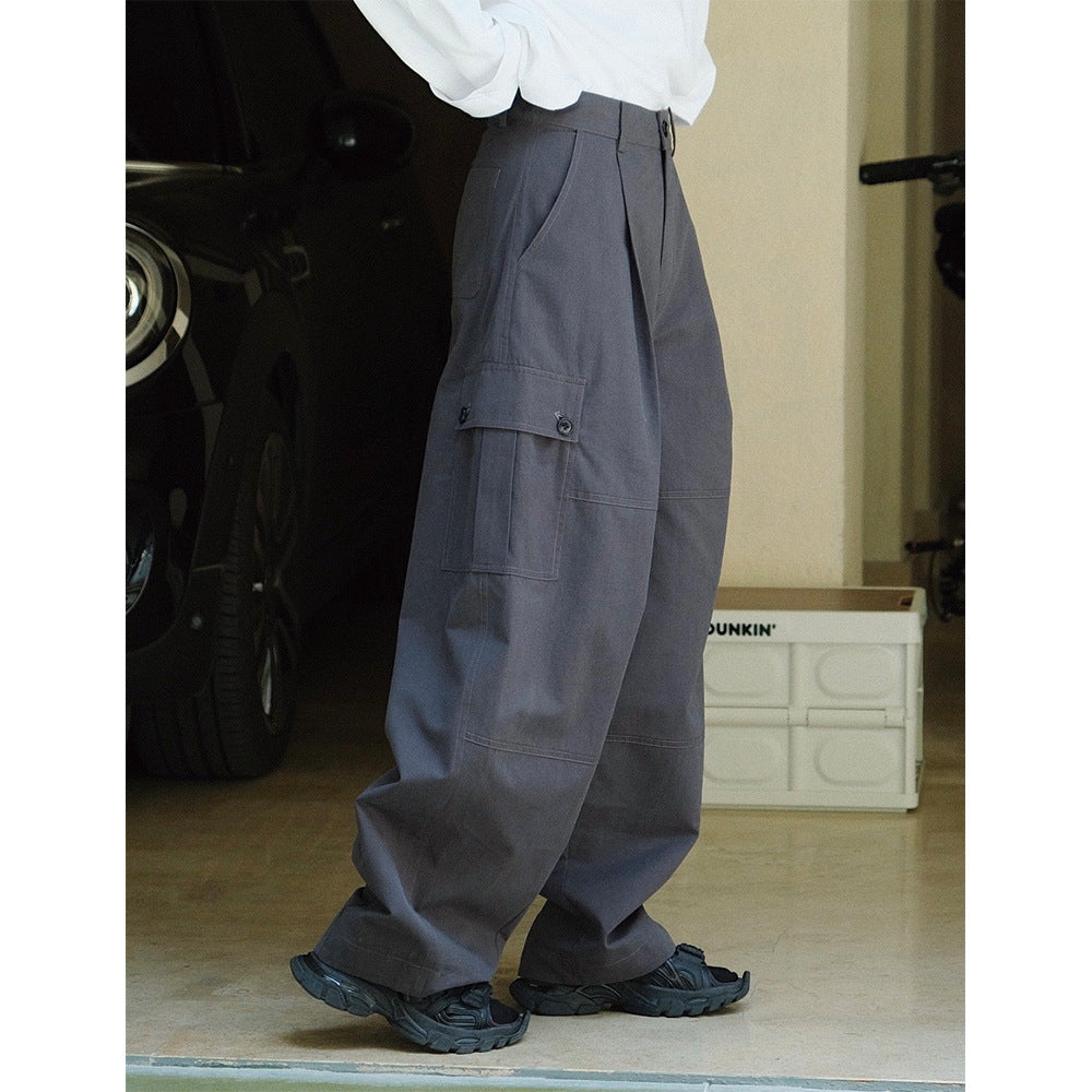 Women's Wide Utility Cargo Pants in Balloon Cut with Large Flap Pockets Mune Fashion