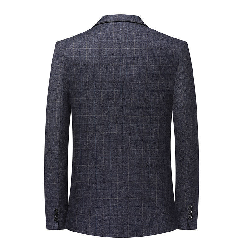 Men's Elegant Checked Blazer with Tailored Fit and Light Wool Blend Mune Fashion