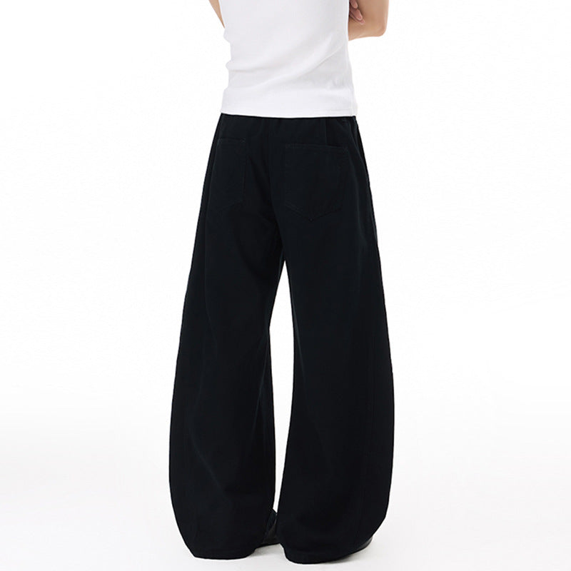 Men's Voluminous Panel Baggy Pants made of Cotton Twill with Balloon-Shaped Hem Mune Fashion