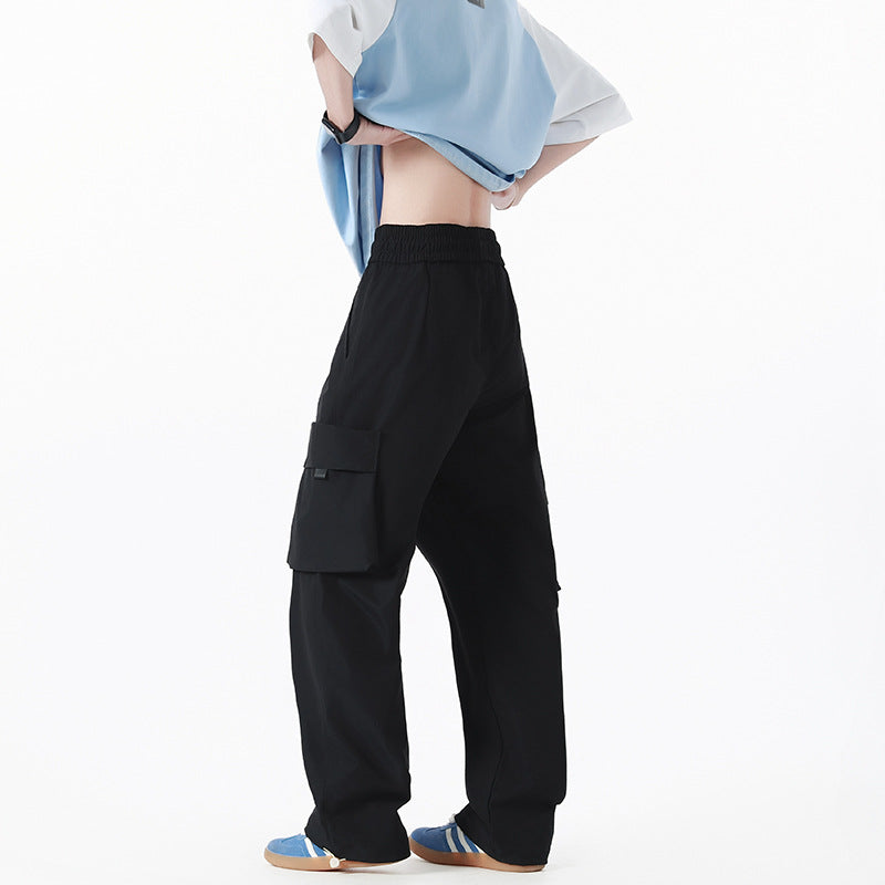 Men's Loose Cargo Pants in Oversized Cut with Oversized Flap Pockets and Drawstring Waist Mune Fashion
