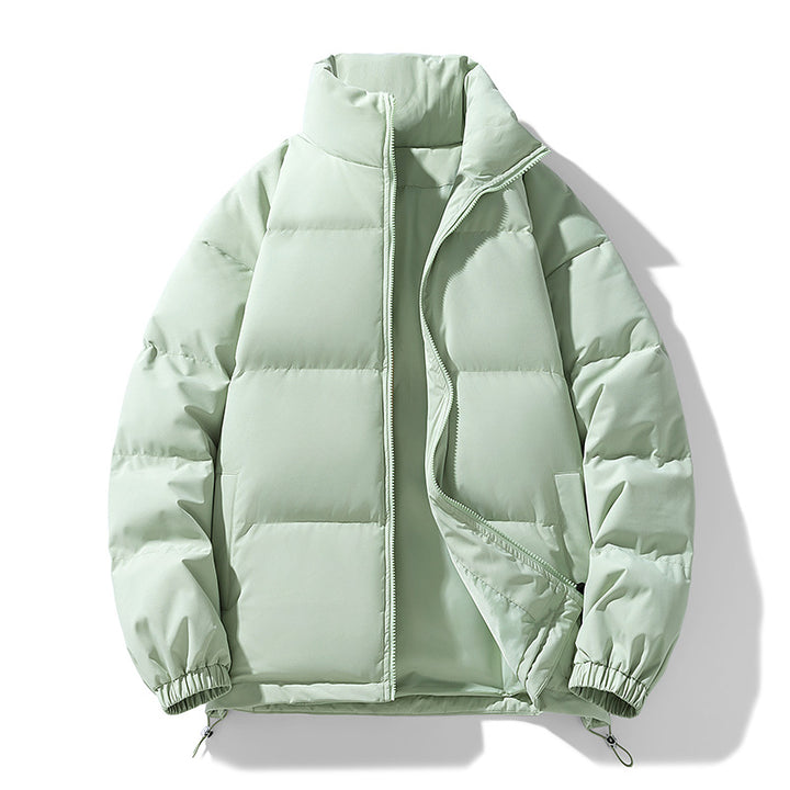 Men's Padded Puffer Jacket with High Stand Collar, Windproof Outer Layer and Adjustable Drawstring Hem Mune Fashion