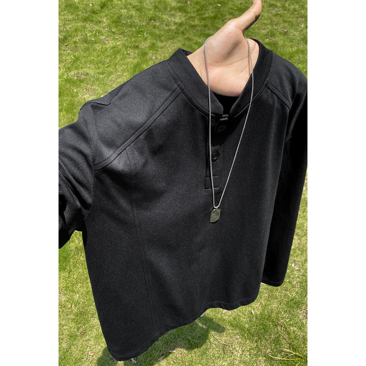 Men's Casual Long Sleeve Shirt with Button Placket Mune Fashion