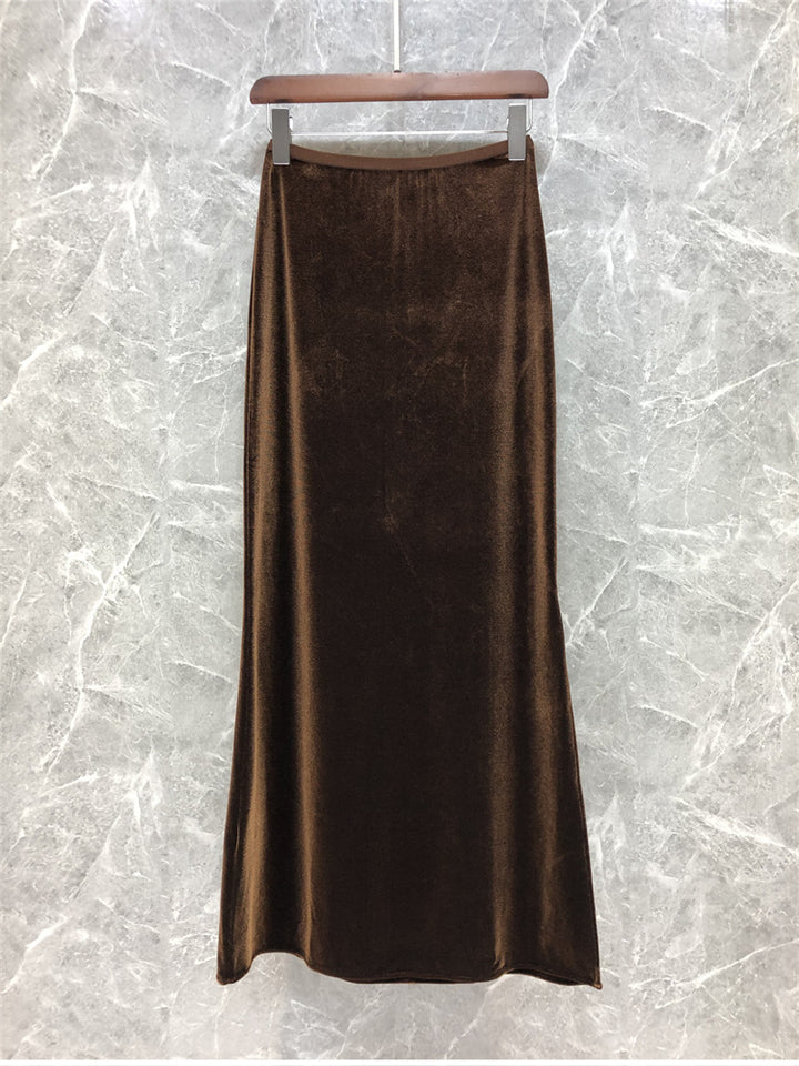 Ladies Elegant Maxi Skirt Made of Shimmering Material Mune Fashion