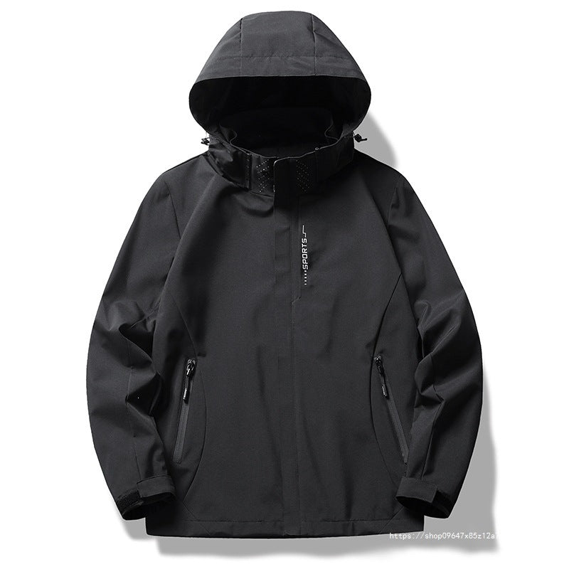 Men's Waterproof Softshell Jacket with Adjustable Hood, Taped Seams & Waterproof Front Mune Fashion
