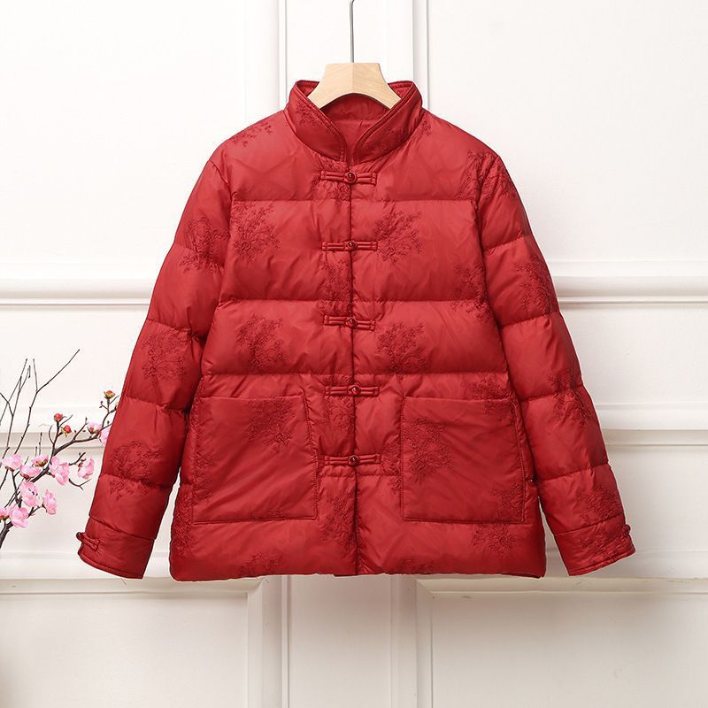 Women's padded quilted jacket with stand-up collar and traditional button placket Mune Fashion
