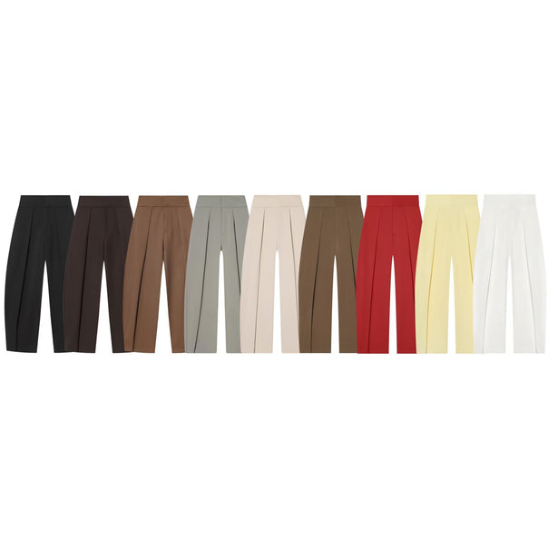 Women High-Waisted Pleated Pants with Wide Leg and Distinctive Front Pleats Mune Fashion