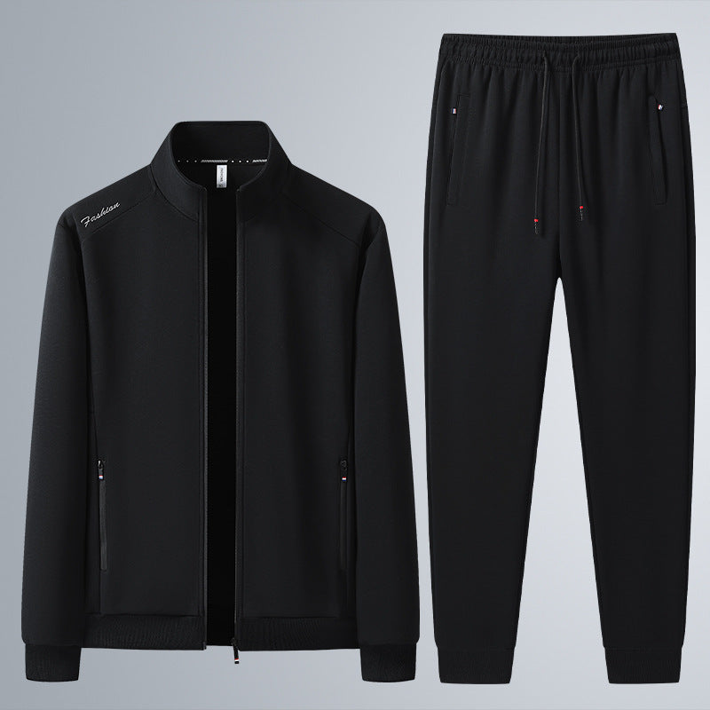 Men's tracksuit with stand-up collar and zipper