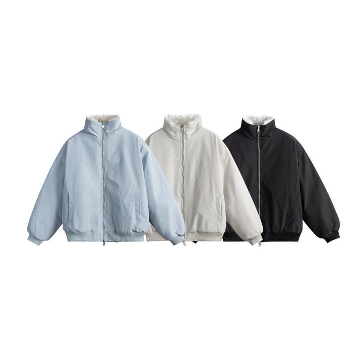 Unisex Boxy-padded Blouson with high stand-up collar and teddy lining Mune Fashion
