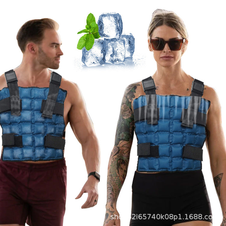 Unisex cooling therapy vest with reusable gel packs and adjustable Velcro closures Mune Fashion