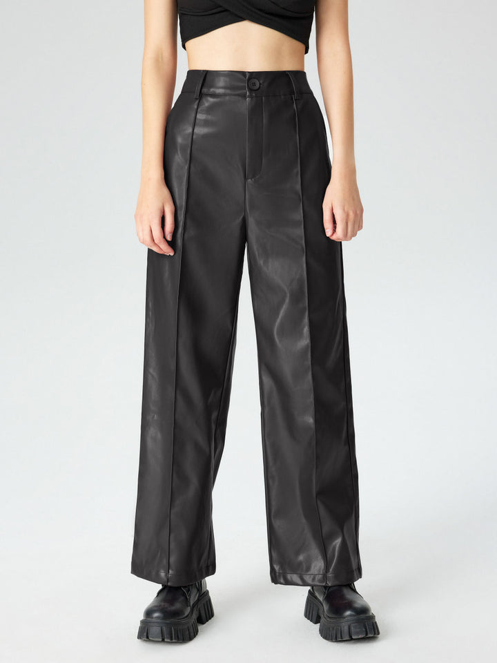 Women's Elegant Faux Leather Pants Mune Fashion