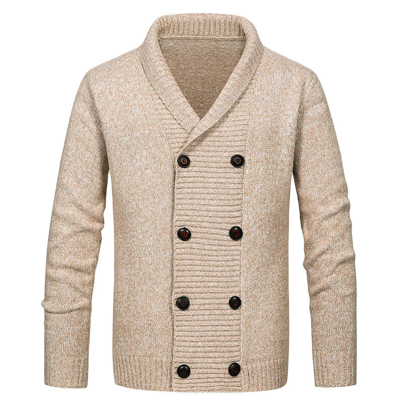 Men's cardigan with shawl collar and double button placket Mune Fashion