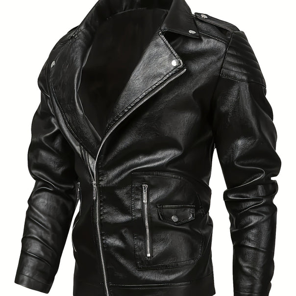Men's Biker Leather Jacket Mune Fashion